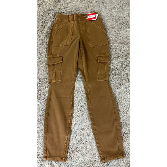 Spanx Stretch Twill Ankle Cargo Pants HONEY GLOW Women's SIZE SP 20311Q - Picture 4 of 16
